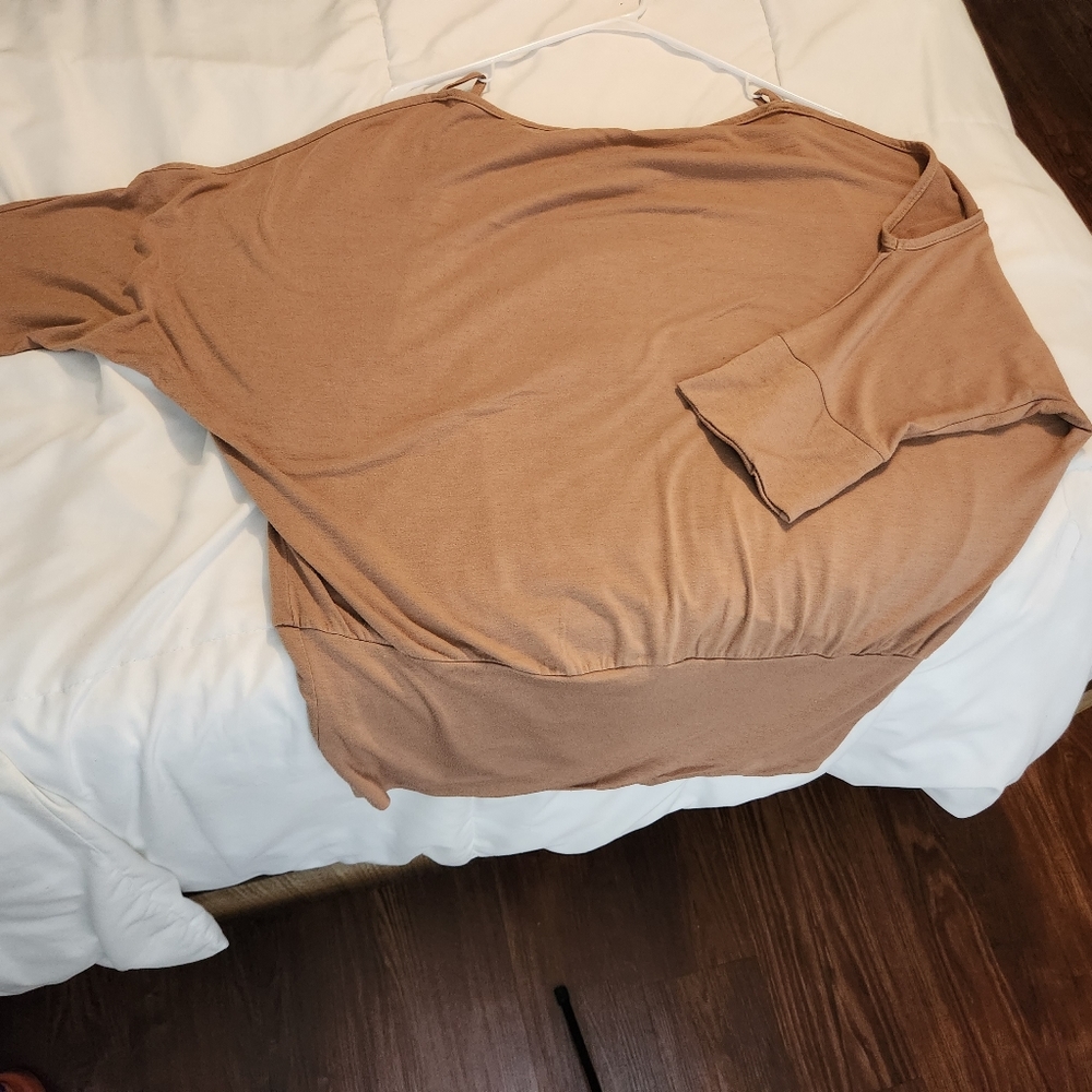 Plus size cold shoulder top